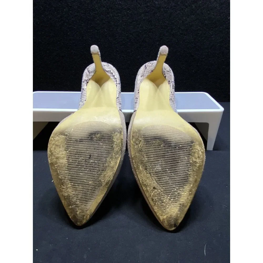 Steve Madden Gaber Beige Suede Snake Print Heels Stiletto Size‎ 8.5M